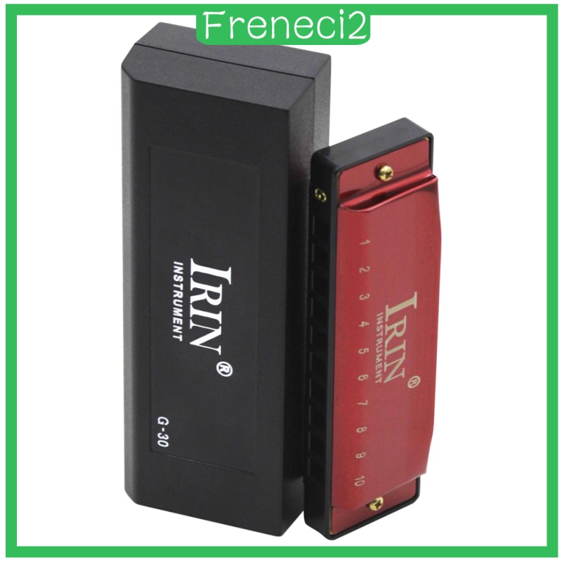 Kèn Harmonica G 10 Lỗ 20 Tông Freneci2 Kèm Túi Đựng Và Vải Lau