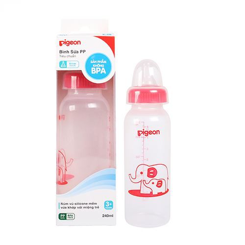 Bình Sữa Pigeon 240ml- 120ml: Bình Sữa cổ nhỏ PP Tiêu Chuẩn ( BPA Free)