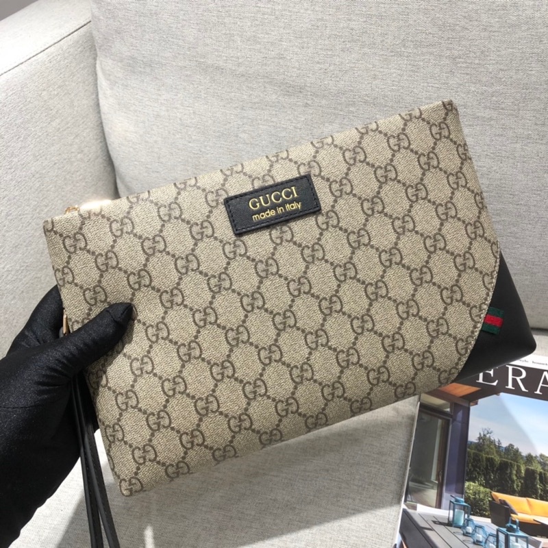 Cluth cầm tay nam hai ngăn thiết kế khoá không lộ tinh tế thương hiệu Gucci GC chất liệu da thật cao cấp