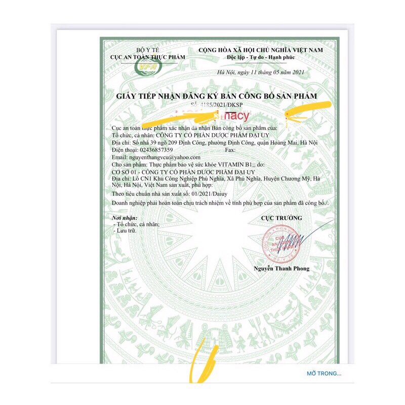Vitamin b1 lọ 100 viên màu xạnh
