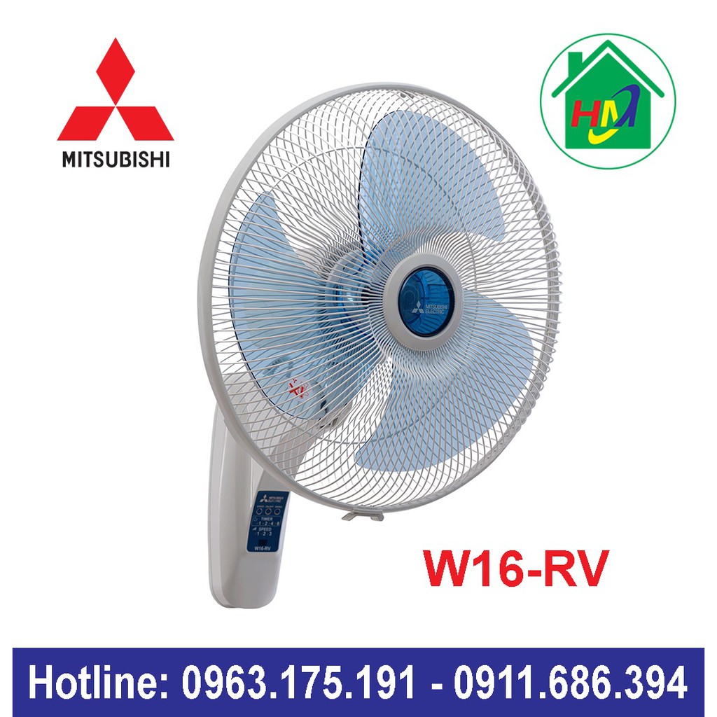 [Mã ELMS5 giảm 7% đơn 300K] Quạt Treo Tường Điều Khiển Từ Xa Misubishi W16-RV | BigBuy360 - bigbuy360.vn