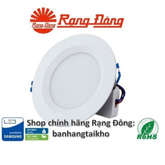[CHÍNH HÃNG] Đèn LED âm trần đổi màu 7W, Rạng Đông ChipLED SAMSUNG, lỗ khoét 90mm D AT 02