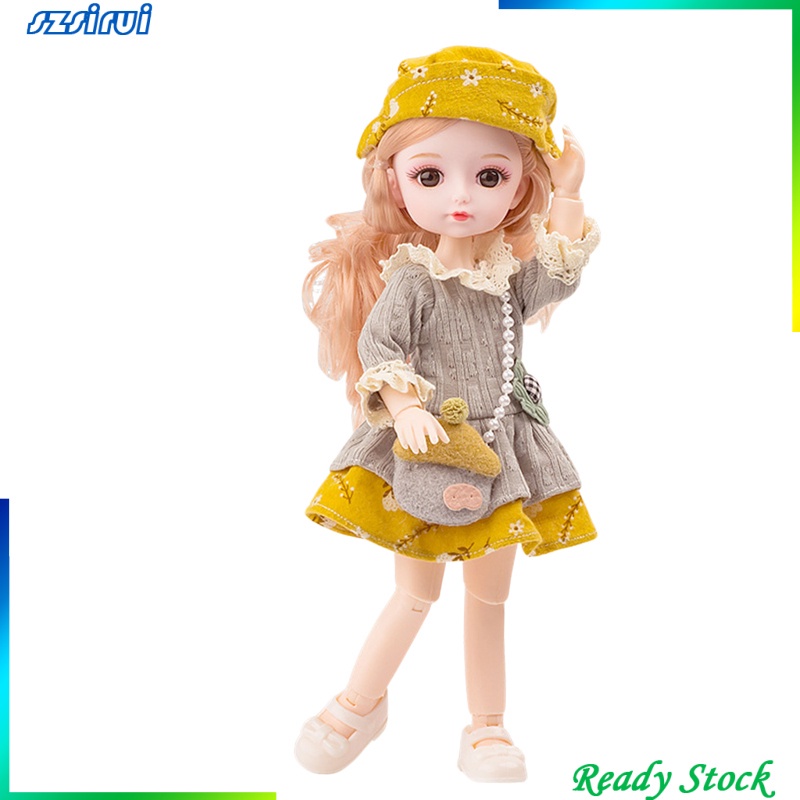 [szsirui] Búp Bê BJD 26cm Tỉ Lệ 1 / 6 Có Khớp Nối Linh Hoạt 13 Khớp Nối Với Váy Công Chúa Và Giày Trang Điểm Tóc Mịn Làm Quà Sinh Nhật Cho Bé Gái
