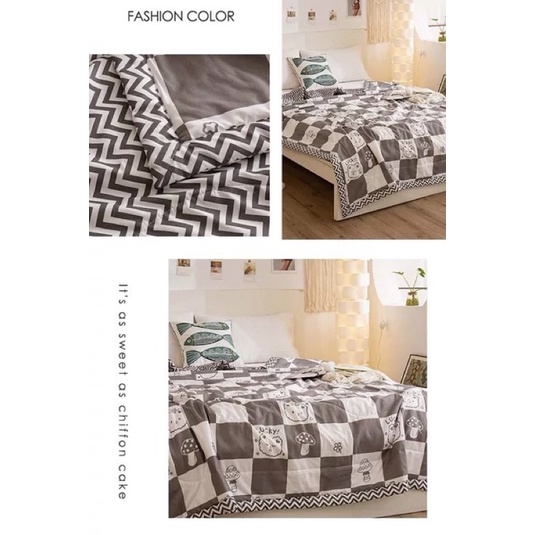 Chăn cotton đũi hè nhập khẩu loại đẹp , mềm mịn thoáng mát , chăn đũi cotton hè mẫu KẺ HOA mới nhất kích thước 2m x 2m2