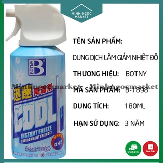 Bình xịt làm lạnh tức thì ô tô xe máy Instant Freeze Cool 180ml /Bình Xịt Làm Mát Cơ Thể Làm Mát Ghế Ôto Xe Máy/khử mùi