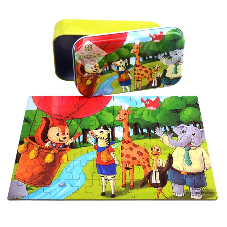 [Free ship]Đồ chơi - PUZZLE GHÉP HÌNH 60 MIẾNG (Hộp Thiếc)