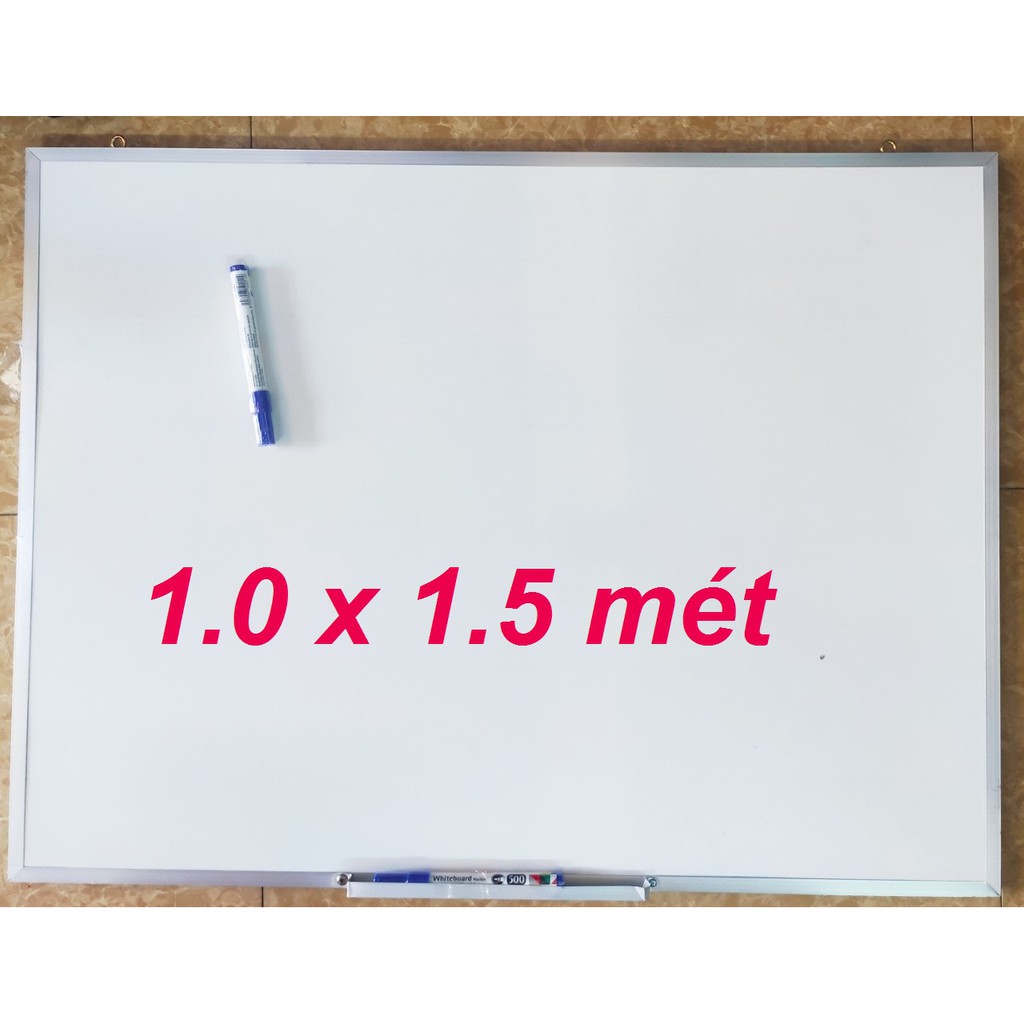 Bảng mica trắng viết bút lông viền nhôm 100 x 150cm - Tặng kèm 1 bút lông