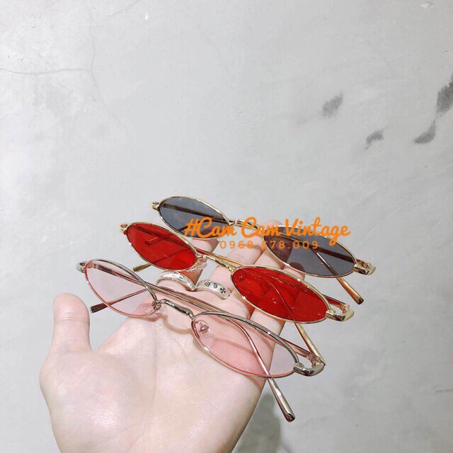 Kính râm kính mát nam nữ retro tí hin nhỏ xíu Oval . 01 Sơn Tùng MTP