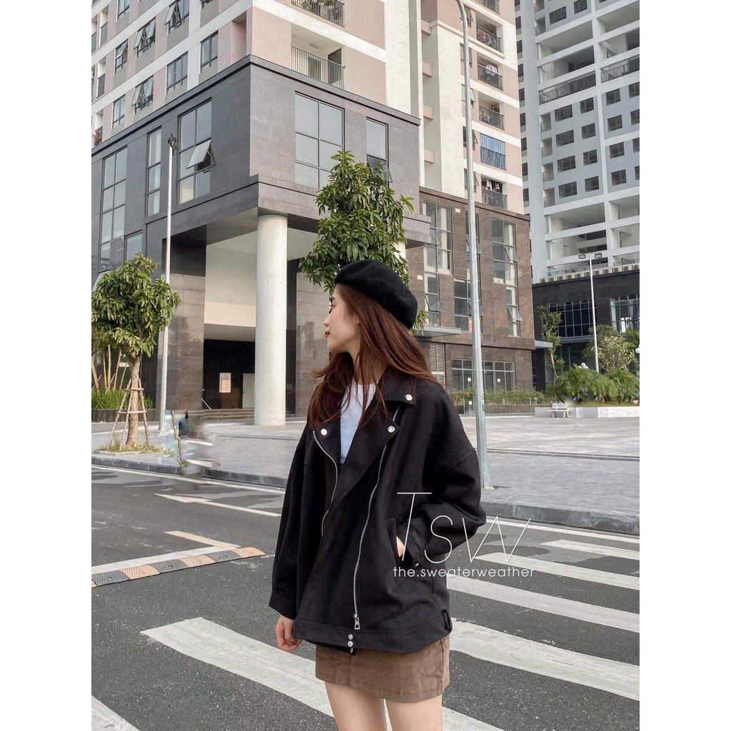 Áo khoác Biker Jacket DA LỘN the.sweaterweather TSW
