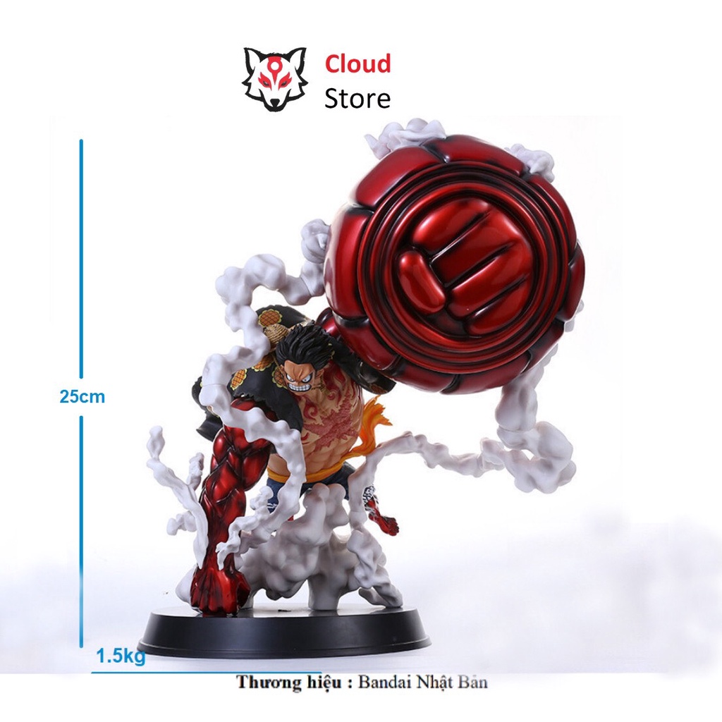 Mô hình One Piece Luffy gear 4 chính hãng cao cấp CLOUD STORE cao 25cm, nhân vật anime, figure one piece