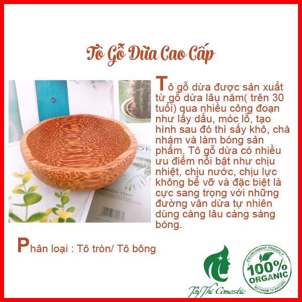 Tô Gỗ Dừa Cao Cấp