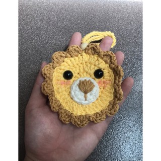 (FREE THÊU TÊN  BÉ )Túi đựng tỏi / móc chìa khoá bằng len hình Sư Tử cho bé/bạn nữ.