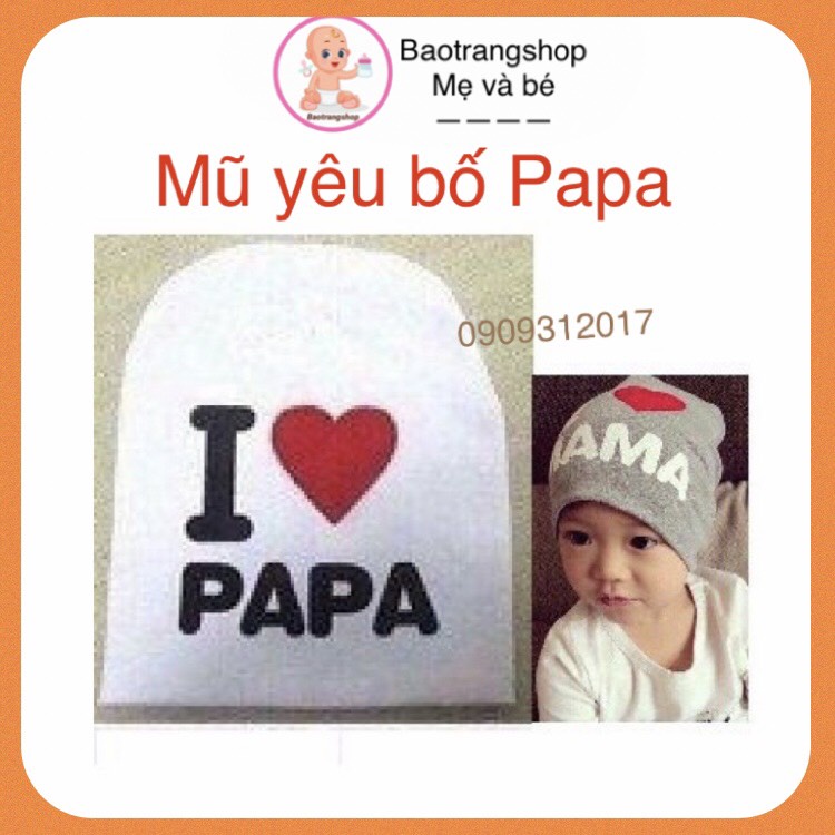[Siêu rẻ] Mũ yêu bố Papa cho bé