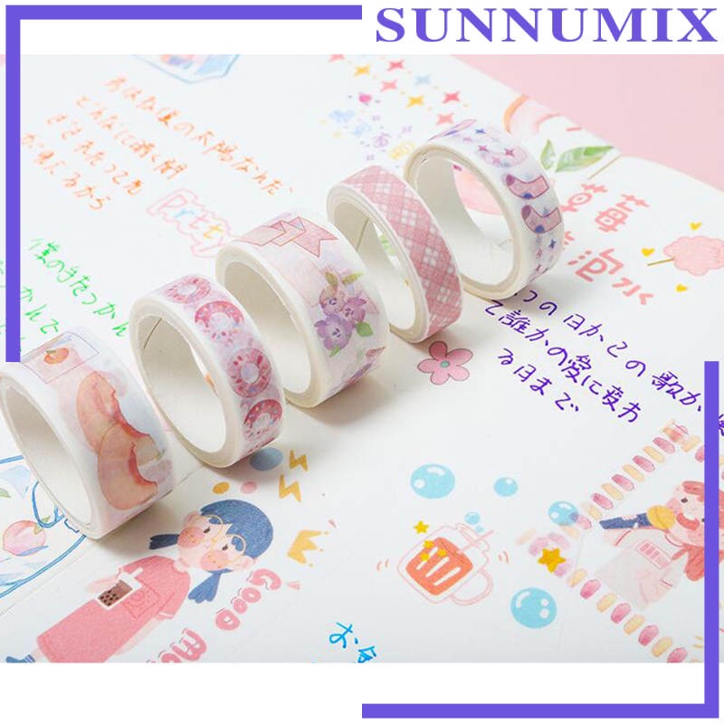 Set 100 Cuộn Băng Dính Washi Dùng Trang Trí Sổ Tay DIY