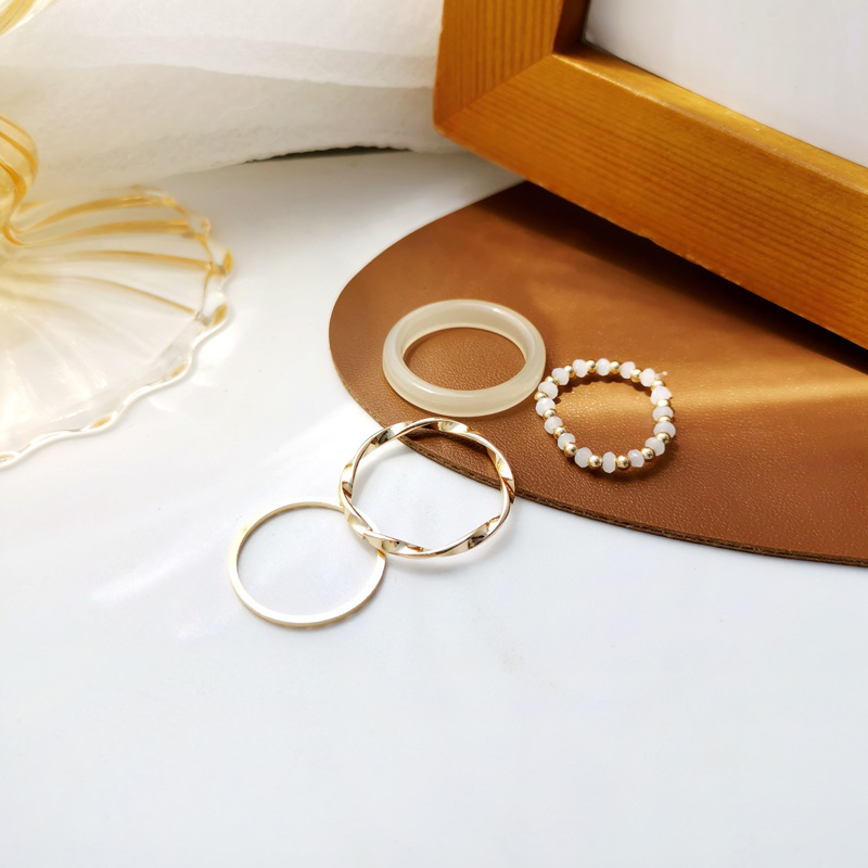 Set 4 nhẫn kim loại phong cách Hàn Quốc retro cho nữ