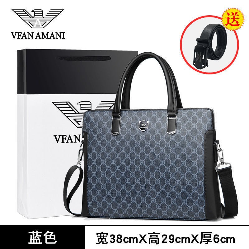 Weifang Armani túi xách nam tay da kinh doanh đơn giản dị một vai đeo chéo ba lô | BigBuy360 - bigbuy360.vn