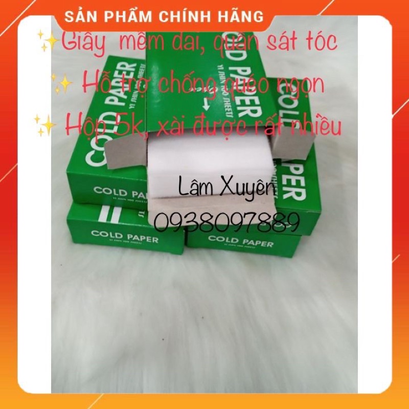 Giấy uốn lạnh mềm dai, quấn sát tóc, hộp xanh có bán sỉ  FREESHIP  quấn sát đuôi tóc, hanh chế quéo ngọn khi uốn tóc