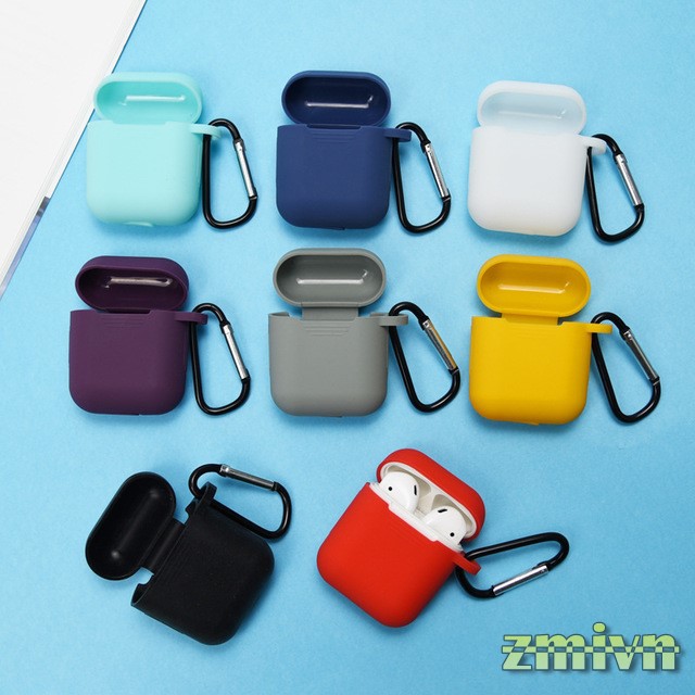 Bao silicon Airpod /Airpods bảo vệ tai nghe Bluetooth có móc đeo