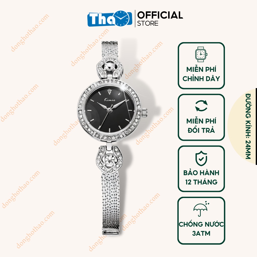 Đồng Hồ Nữ Kimio Dây Kim Loại Mảnh Chính Hãng Đẹp Nhỏ Xinh Điệu Đà Đồng Hồ Thảo KM37 Kimio 6118