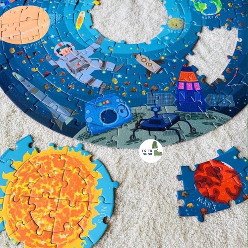 Ghép Hình Hộp Tròn Mideer,Puzzle 150 miếng Mideer chủ đề Space, the Forest, The Sea, Animals, Đồ chơi xếp hình Mideer