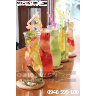 Ly Thủy Tinh Eo Trà Sữa 350ml