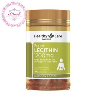 Mầm Đậu Nành Healthy Care Super Lecithin 1200mg Lọ 100 Viên Của Úc - Làm Đẹp Da, Hỗ Trợ Mờ Nám, Tàn Nhang, Chống Lão Hóa