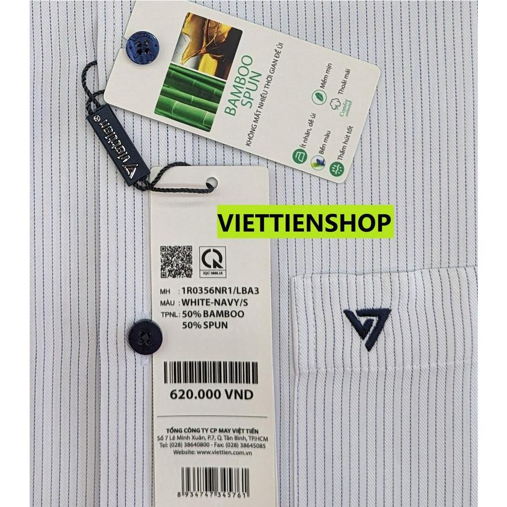 ÁO SƠ MI VIỆT TIẾN DÀI TAY VẢI TRE KẺ SỌC