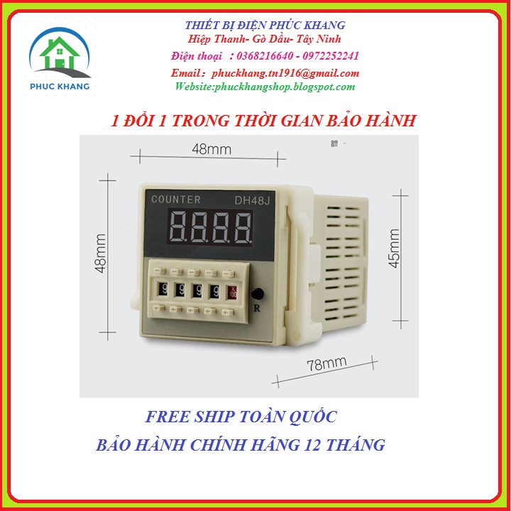 Bộ đếm sản phẩm - Counter DH48J- A - đếm số lượng trong dây chuyền sản xuất tự động hóa
