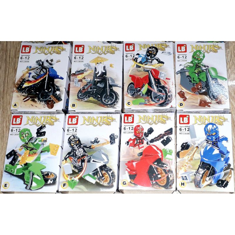 Lắp ráp 1 hộp LegoNinja Xe mô tô LB306 có nhiều chi tiết bằng nhựa rất đẹp