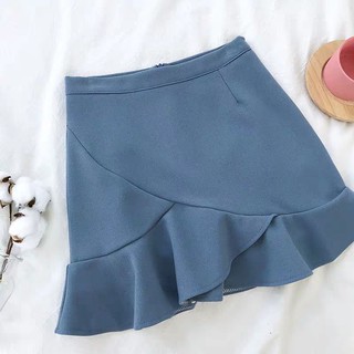 chân váy đuôi cá chéo giữa vải tuyết mưa 50cm