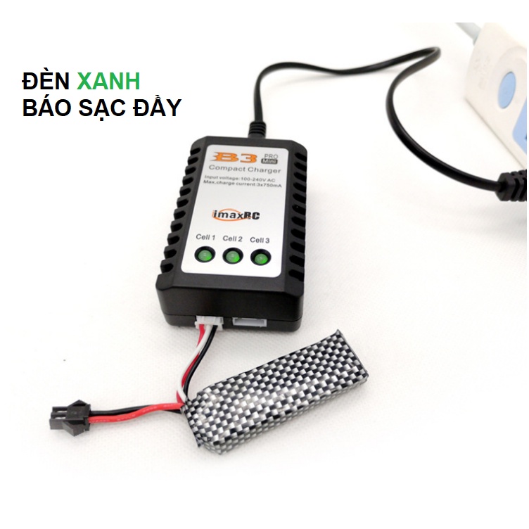 Bộ sạc 2 pin 2S 3S B3 Pro sạc pin 3.7v 11.1v cho xe mô hình điều khiển từ xa đồ chơi trẻ em cổng nối XH-3P Xh-4P