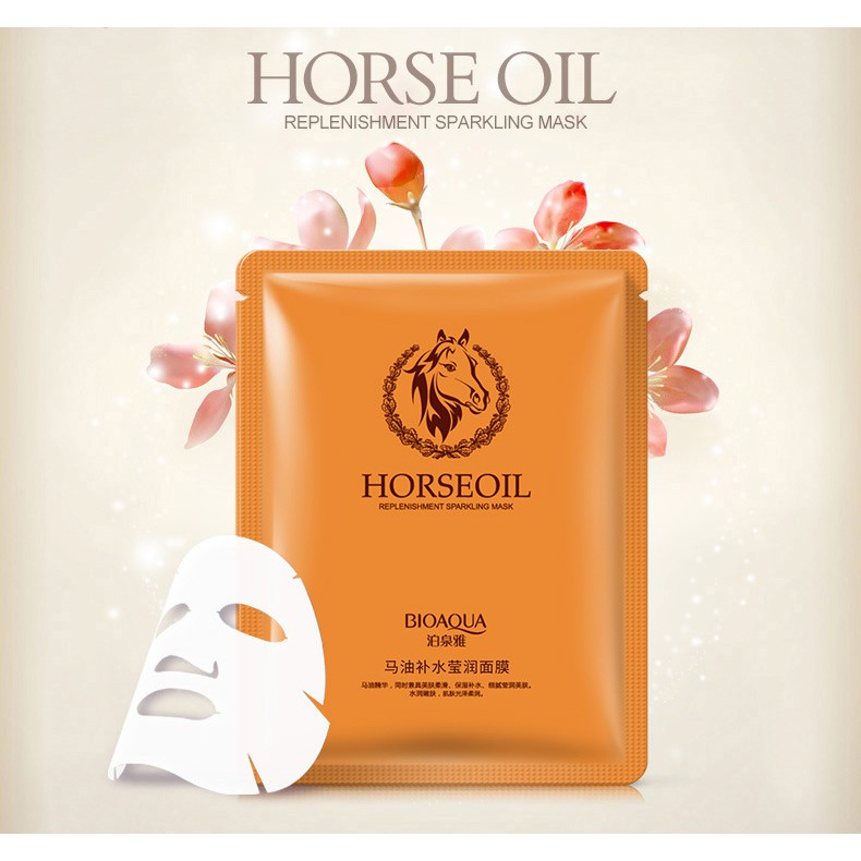 Mặt nạ dưỡng trắng da, cấp ẩm, thải độc Dầu Ngựa Bioaqua Mask [HÀNG CHÍNH HÃNG]