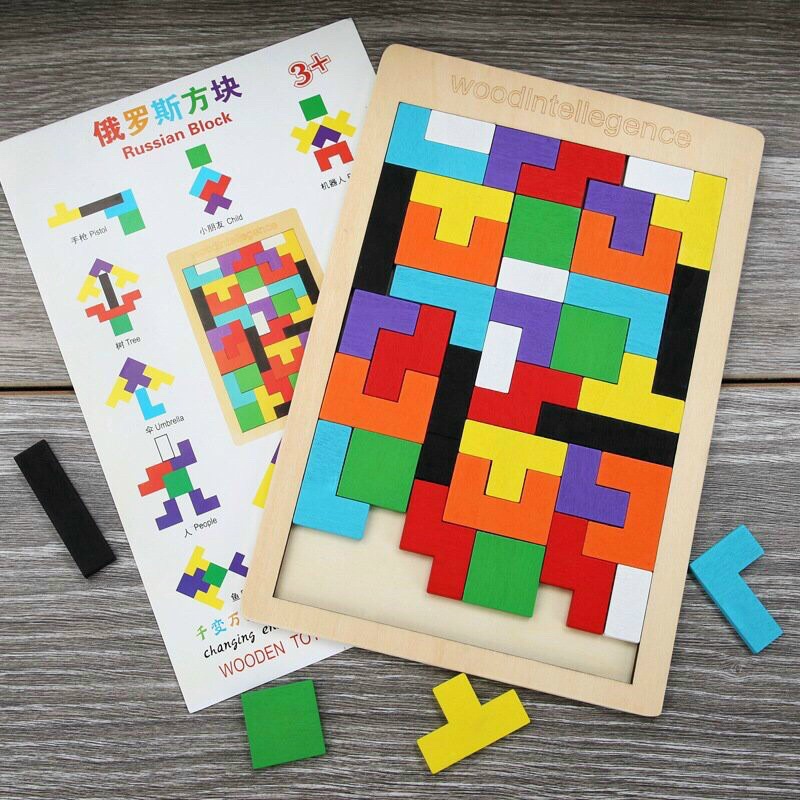 Đồ Chơi Xếp Hình Thông Minh Tetris Xếp Gạch Gỗ