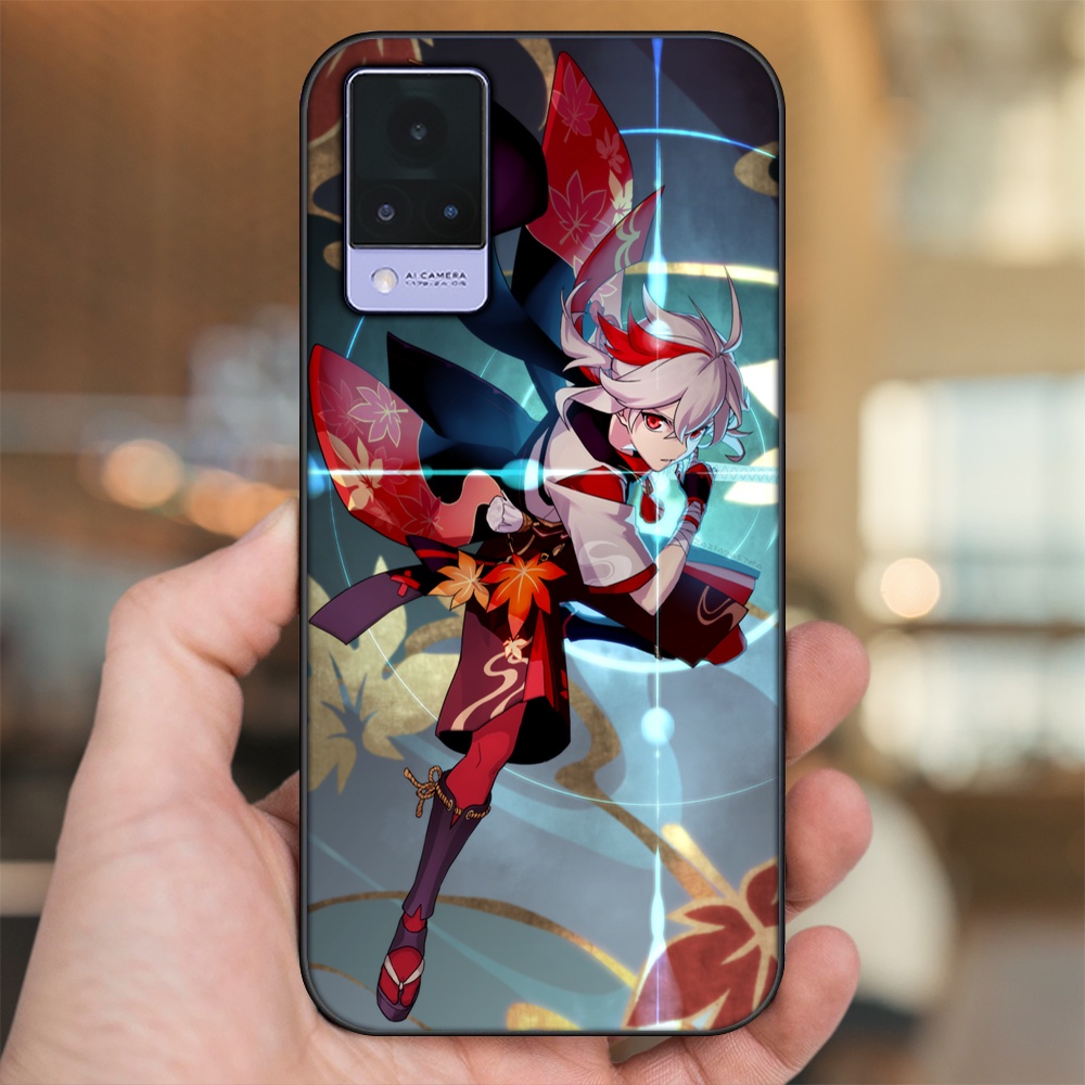 Ốp lưng Vivo V21 viền đen in hình Kazuha Genshin Impact