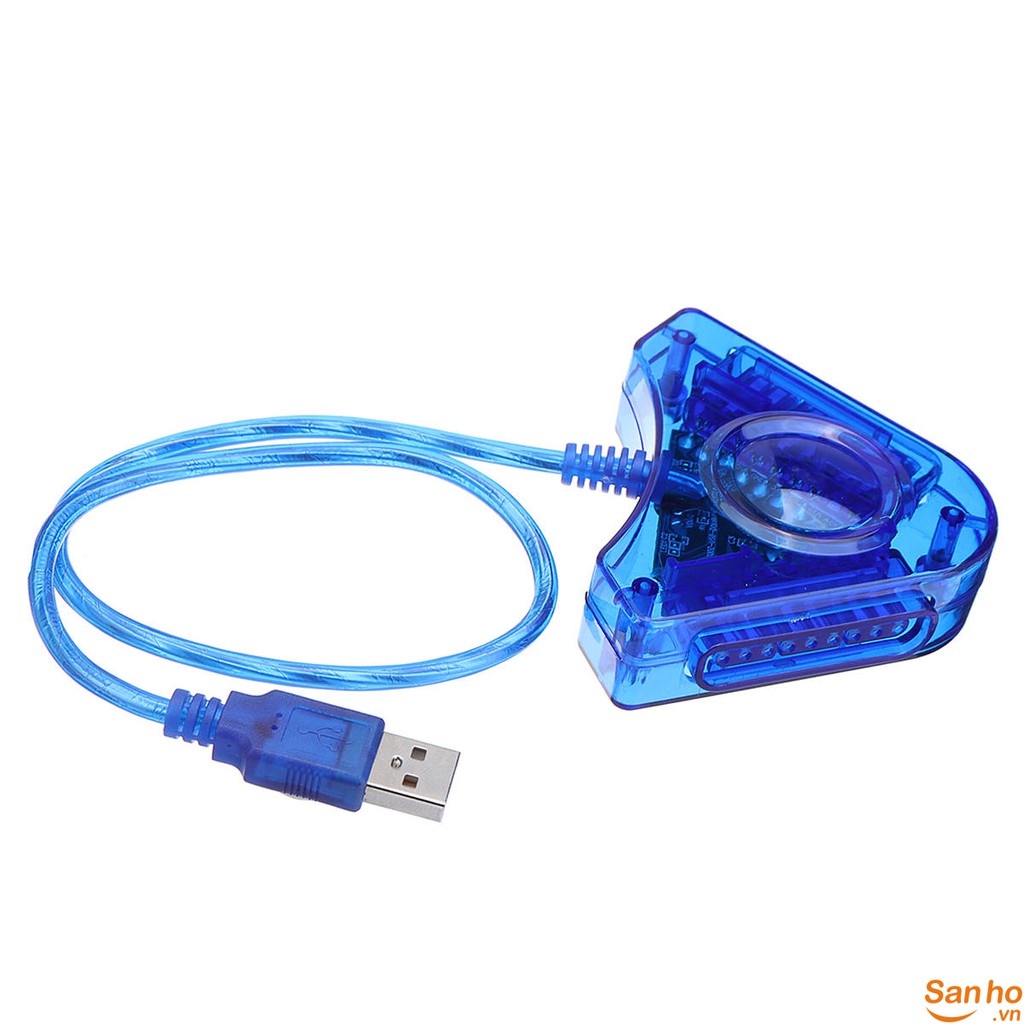 Tay cầm PS2 có dây Multicolor - Cổng chuyển đối USB - Tay cầm chơi game PC, Laptop, PS2 chơi Pes FO4 tối ưu