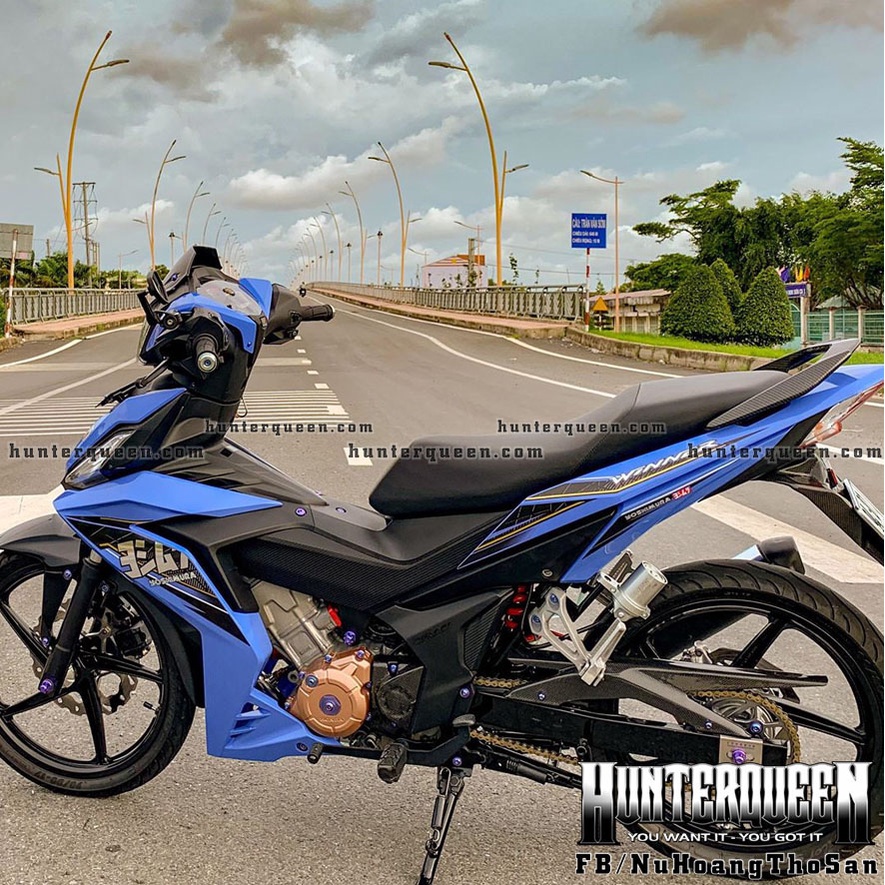 Tem ghép Crom cao cấp Yoshimura. Decal dán xe Winner xanh. Chỉnh sửa theo yêu cầu, màu xe của khách