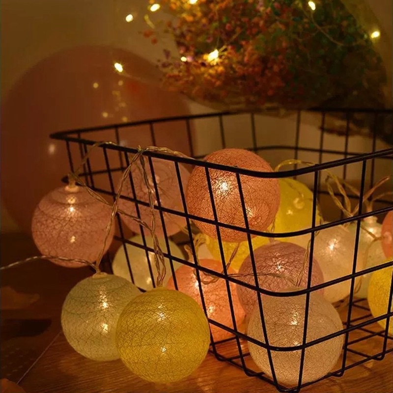 Dây Đèn LED Gồm 20 Bóng Nhiều Màu Đẹp Dài 2m2 Trang Trí Bền Đẹp