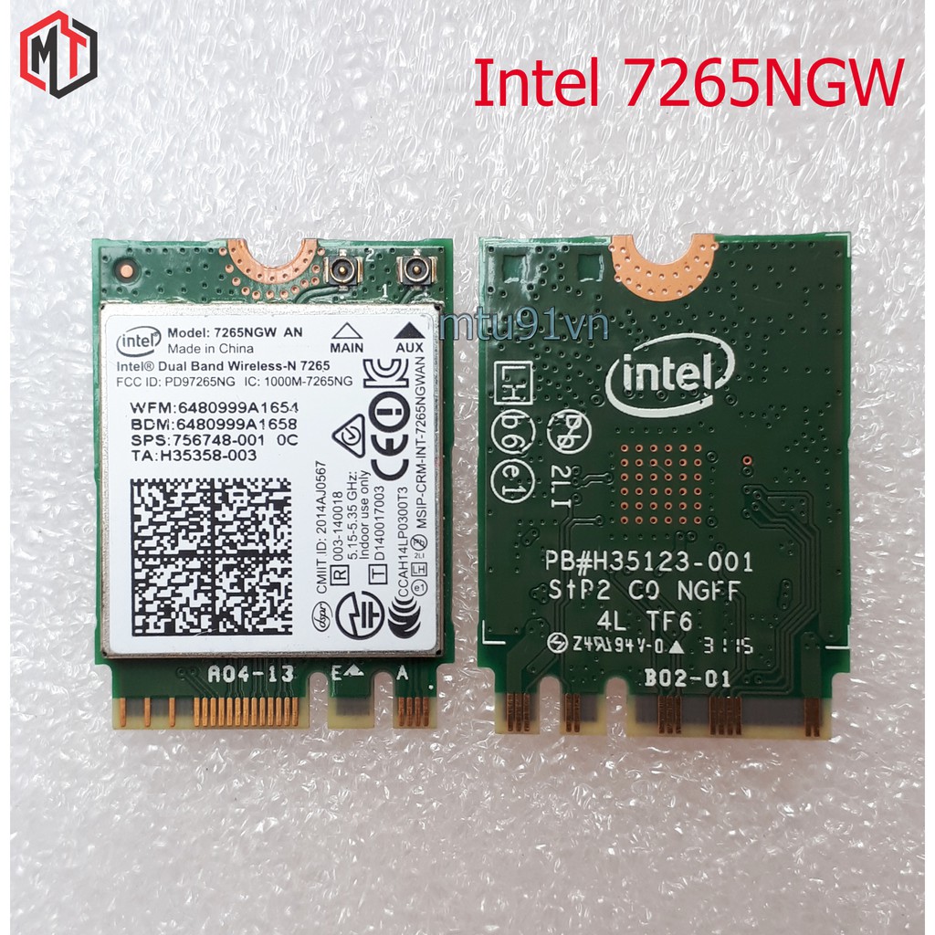 Card WiFi Laptop Intel 7260NGW 7265NGW AN chuẩn N có Blueooth 4.2