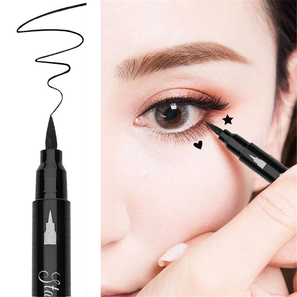 Foreign trade suit neutral double head non-smudge seal eyeliner waterproof quick-drying eyeliner cheap makeup