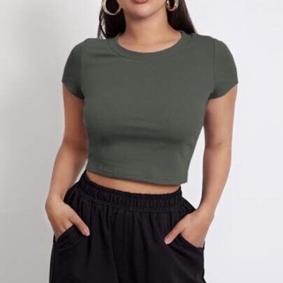ÁO CROPTOP TAY NGẮN - THUN LẠNH