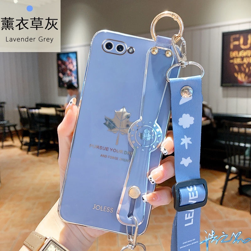 Ốp Điện Thoại Họa Tiết Lá Phong Có Dây Đeo Cho Oppo A5S A12 A3S A31 A53 A9 A5 2020 A15 A15S A92 A52 A12E