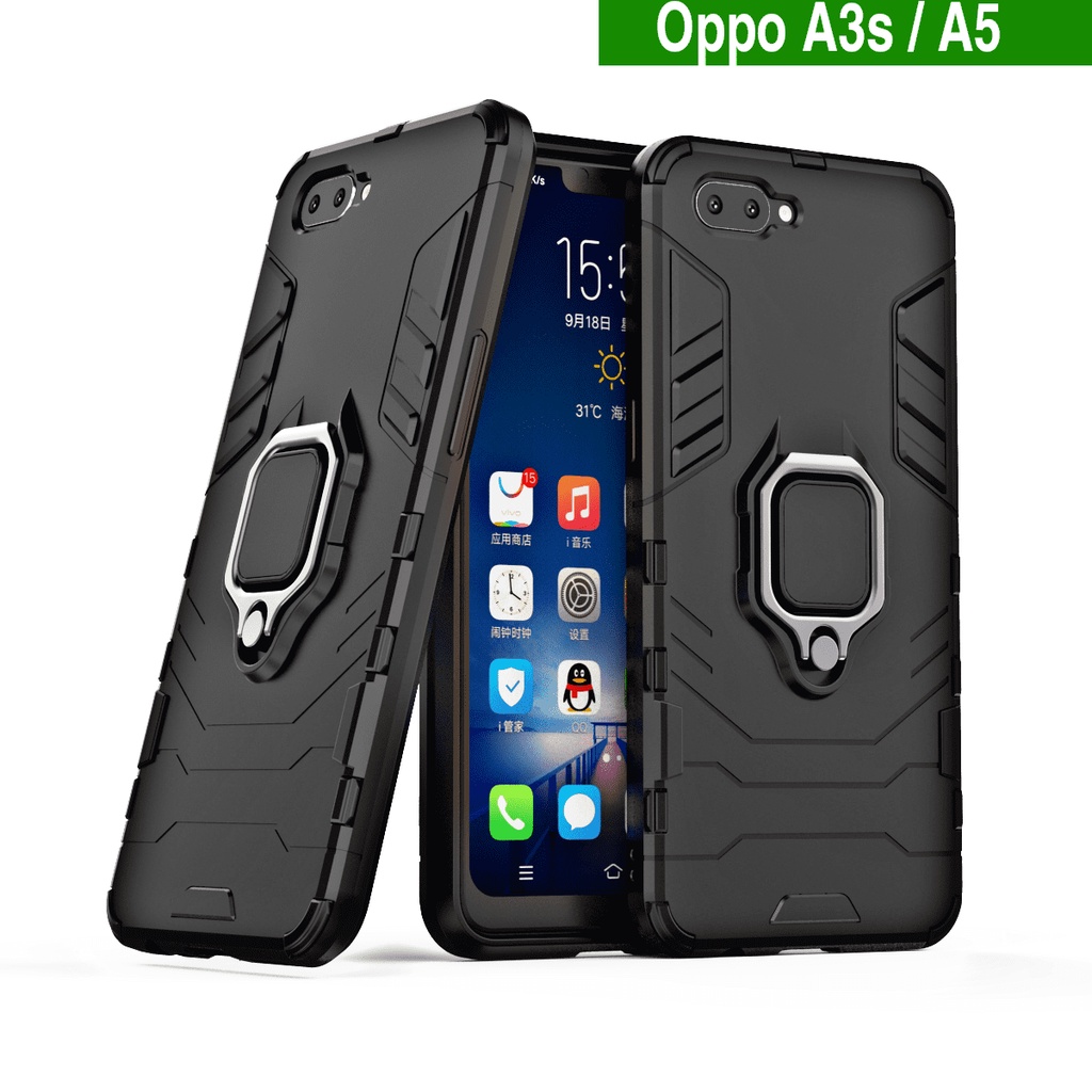 Ốp lưng Oppo A3s / Oppo A5 Chống sốc Iron Man Iring cao cấp giá đỡ xem phim cao cấp