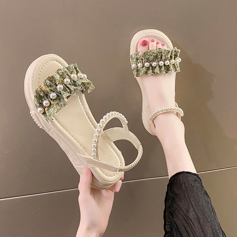Giày Sandal Đế Dày Thời Trang Đi Biển Cho Nữ