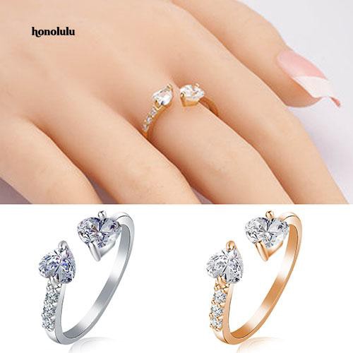 Nhẫn Hở HìNh TráI Tim ĐíNh Đá Zircon Giả