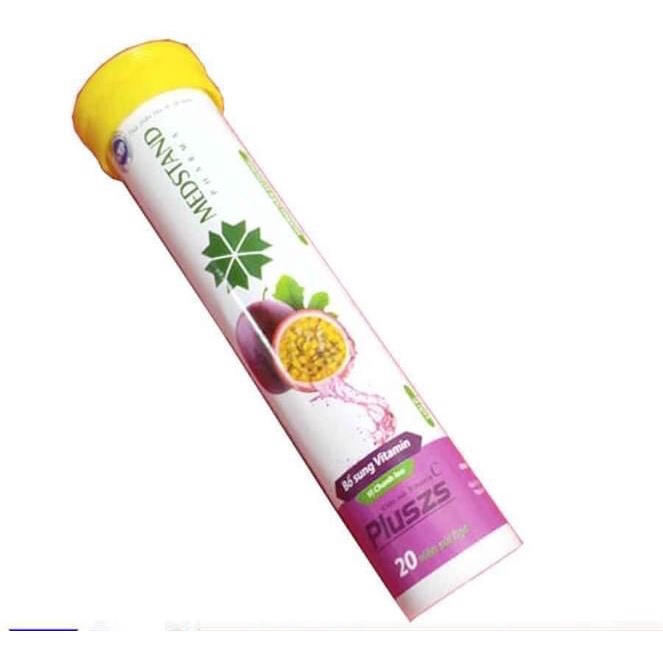 Medstand Viên C sủi vị chanh leo bổ sung vitamin C, Giúp tăng cường sức đề kháng ,Tuýp 20 viên