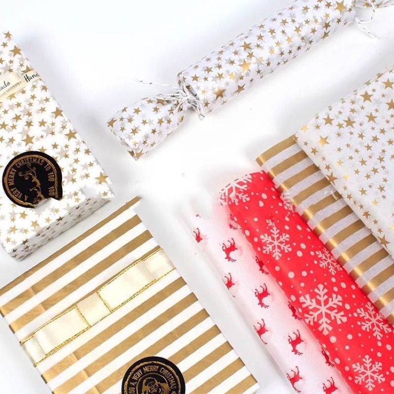 Giấy Pelure Hoạ Tiết Hoa Tuyết Vàng Size 50*70cm