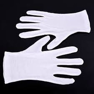 Set 10 đôi găng tay vải cotton trắng