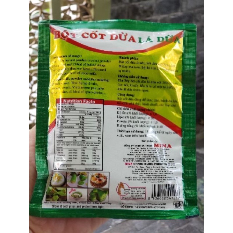 10 gói bột cốt dừa Mina ( 10 gói x 50g )