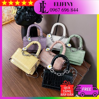 Túi Mini Đeo Chéo Da Pu Hoa Cúc Họa Mi Hot Trend Siêu Xinh Cho Nữ