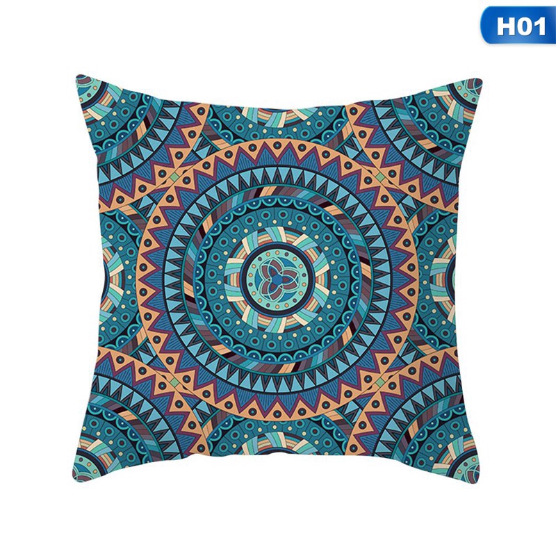 Áo gối vuông bằng Polyester họa tiết mandala độc đáo trang trí nội thất